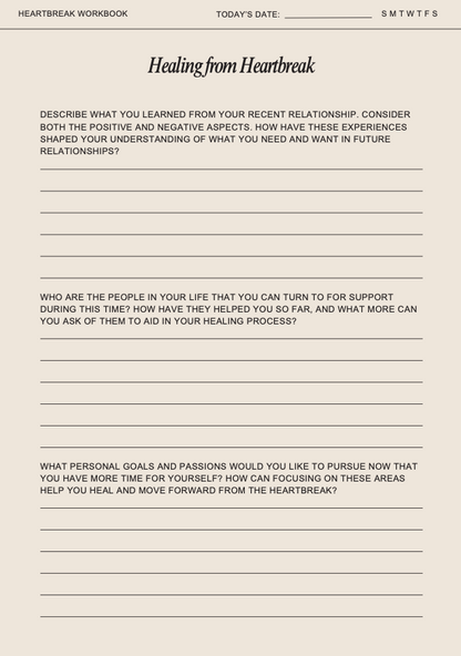 Free Heartbreak Reflection Worksheets — The First Step to Healing 💫