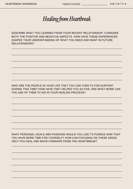 Free Heartbreak Reflection Worksheets — The First Step to Healing 💫